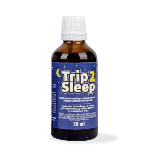 Trip2Sleep® de Haglaia – Melatonina 0,9 mg, Triptófano y Vitamina B6 | Mejora el Sueño, Reduce Jet Lag, Fatiga y Ansiedad | Descanso Natural y Reparador