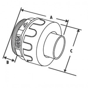 Sealproof 1/2-Inch Non-Metallic Liquid Tight Straight Electrical Conduit Connector Fitting, Ul Listed, 1/2" Dia, 5-Pack #TOP1