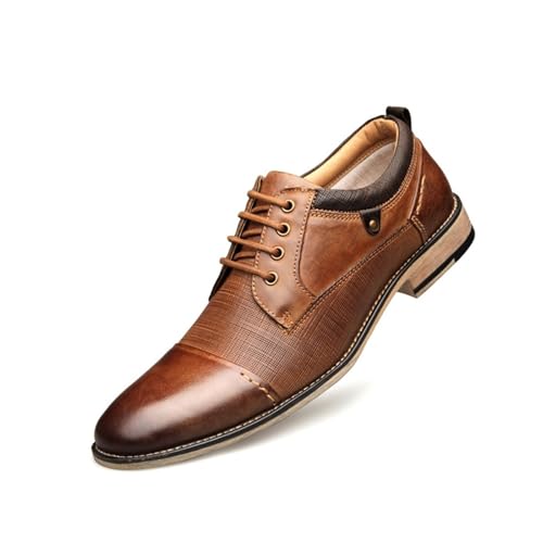 Dress Shoes for Men Men's Big Size Genuine Leather Dress Shoes Business Casual Lace-Up Footwear for Spring/Autumn