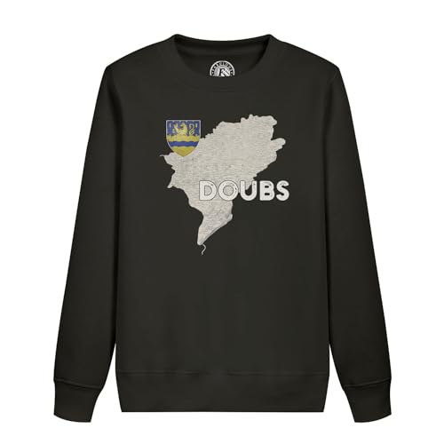 Sweatshirt enfant Besançon maille douce et carte du Doubs rétro