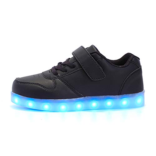 Kauson LED Zapatos Verano Ligero Transpirable Impermeable Bajo 7 Colores USB Carga Luminosas Parpadeo Deporte de Zapatillas con Luces Los Mejores Regalos para Niños Niñas Cumpleaños de Navidad