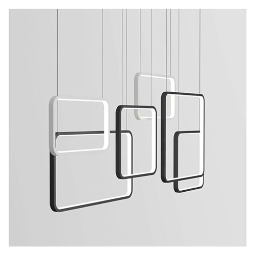 Lustre salon moderne LED noir et blanc pour salle à manger