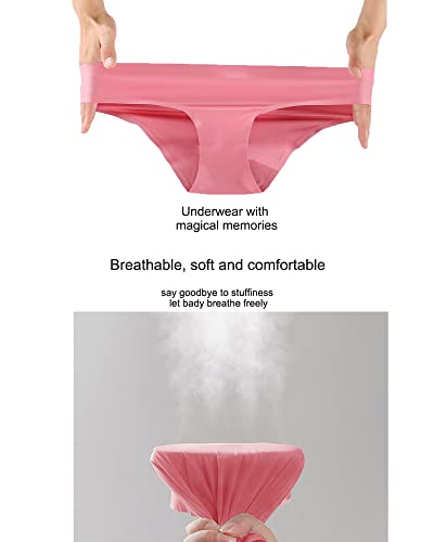 FINETOO 6 Pack Women's Seamless Hipster Underwear No Show Panties Invisibles Knickers Soft Stretch Briefs Underwears S-XL
