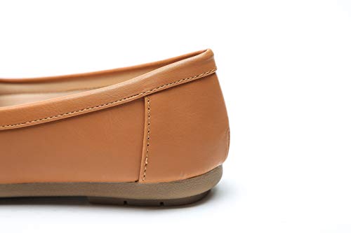 Mila Lady Fashion Colorful Causal Slip on Loafers Moccasin Walking Driving Indoor Flat Shoes for Women, Allison Camel Size 10 - Thumbnail 2