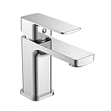 vetrineinrete® rubinetto per bagno moderno quadrato miscelatore orientabile lavabo bidet vasca in ottone cromato lucido (rubinetto lavandino)