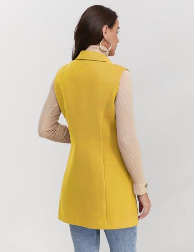 Image of IDEALSANXUN Plaid Vest for Women Fall Winter Sleeveless Blazer Jackets