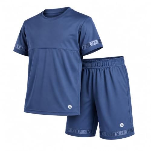Image of RBX Boys Short Set - 2 Piece Active Performance Short Sleeve Athletic Shirt and Basketball Shorts with Elastic Waistband
