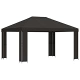 Gazebo tetto 4 x 3 m antracite poliestere e acciaio 190 g/m²