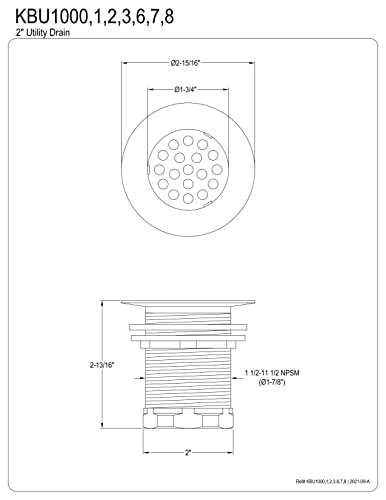 Kingston Brass desagüe rejilla para fregadero 2 pulgadas miniatura 2