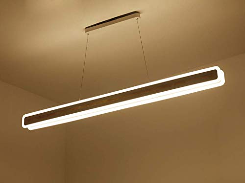 KAD - Plafón LED moderno moderno con diseño rectangular simple acrílico ajustable para comedor, salón o dormitorio [Clase de eficiencia energética a ++]