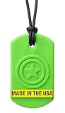 ARK Super Star, Chew Necklaces for Sensory Kids and Adults, Oral Fidget for Autism, ADHD, SPD, Anxiety, Medical-Grade Sensory Chew Necklace, XT, Firm, Lime Green
