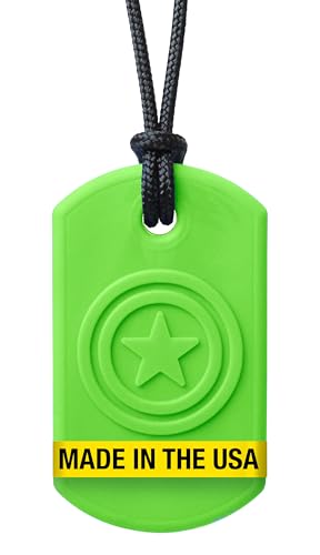 ARK Super Star, Chew Necklaces for Sensory Kids and Adults, Oral Fidget for Autism, ADHD, SPD, Anxiety, Medical-Grade Sensory Chew Necklace, XT, Firm, Lime Green