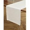 Solino Home Linen Table Runner 14 x 48 Inch – Light Natural Fringe Table Runner for Fall, Halloween, Thanksgiving, Christmas – Handcrafted from 100% Pure European Flax Linen and Machine Washable