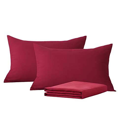 RUIKASI Kissenbezug 40x80 2er Set Kissenbezüge Rot Weich Bequem Mikrofaser - Kissenhülle 2er Pack 40x80 cm - Bettwäsche Doppelbett Kissenbezug - Zierkissenbezüge Für Sofa Auto Schlafzimmer Cover