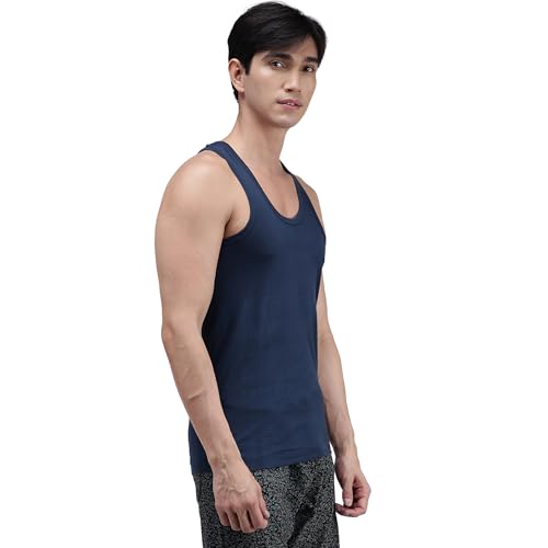 Image of Amul Comfy Men's Vest | Round Neck | Breathable Lightweight Innerwear | Moisture Wicking | Soft Feel | Pack of 8 | Color May Vary