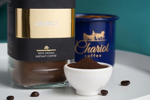Image of Chariot New York Arabica Rich Aroma Spray Dried Instant Coffee 200g (100% Pure Arabica, No Chicory) with 400ml Premium Stainless Steel Coffee Mug | Strong, Smooth, Authentic Taste