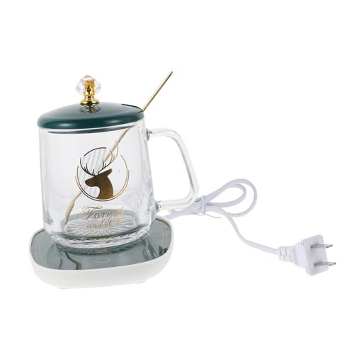 BRIGHTFUFU Mug Warmer Coaster Set Ceramic Cup Warmer for Office Home Dorm Warm Beverage