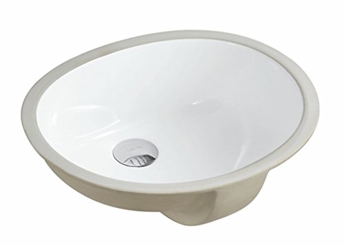 KINGSMAN 17.5 INCH Durable Oval Undermount Vitreous Ceramic Lavatory Vanity Bathroom Sink - Pure White (17.5 INCH)