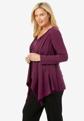 Woman Within Plus Size Layered Look Long Top With Sequined Inset3
