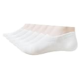 MAGIARTE Cotton No Show Socks Low Cut Athletic Running Cycling Sports Liner Socks Non Slip Design Invisable Socks for Women and Men 6-PACK (Color#01L White)