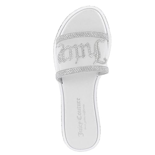 Image of Juicy Couture Women's Slide Sandals - Glitter Bling Open Toe Sparkle Flats - Dressy Summer Casual Footwear