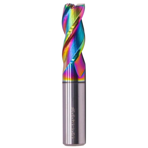 Image of 1 /2 inch 3 Flute Solid Carbide Square End Mill for Aluminum, DLC Coated | 37 Helix, 1 /2 inch Cutting Dia, 1 /2 inch Shank Dia, 1-1 /4 inch Length of Cut, 3 inch Overall Length, for Milling Aluminum and Copper