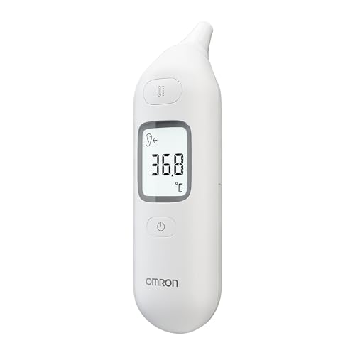 OMRON Gentle Temp 533 Termómetro digital – Termómetro oído bebé e infantil, termómetro infrarrojos sin cubiertas de sonda, medición 1 segundo, preciso, silencioso, memoria 30 lecturas, blanco