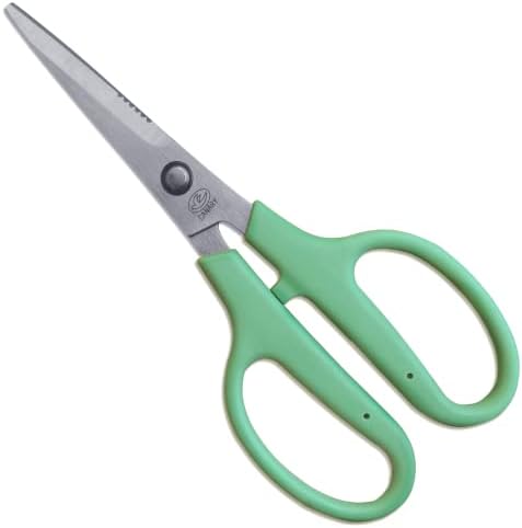 CANARY Japanese Craft Scissors with Wire Cutter 6.8", Soft Grip Handle, Sharp Japanese Stainless Steel Blade, Made in JAPAN, Green