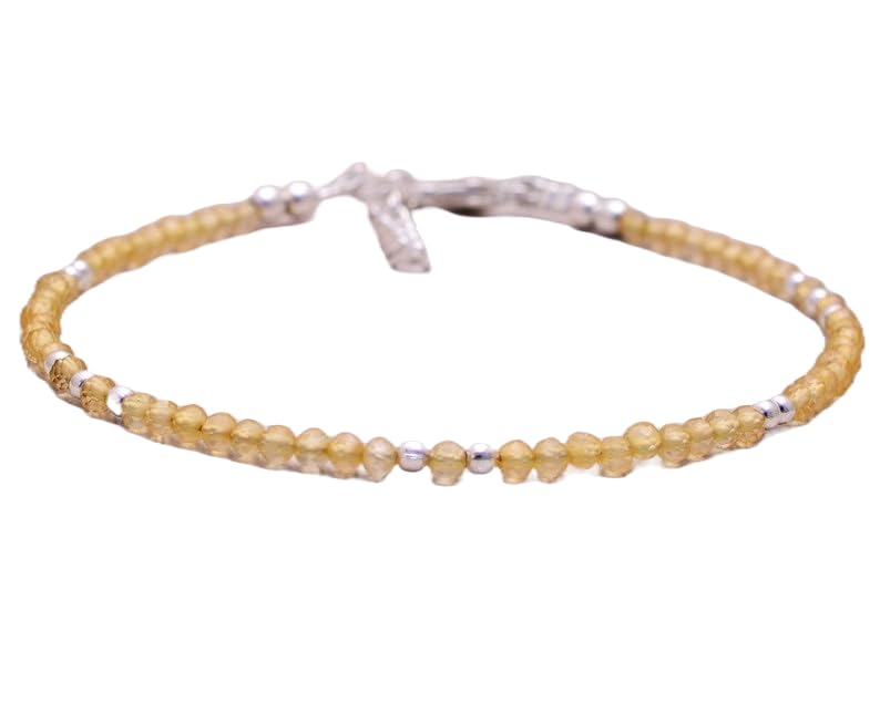 Gems bracelet citrine fine joaillerie en argent sterling véritable LKBEADS