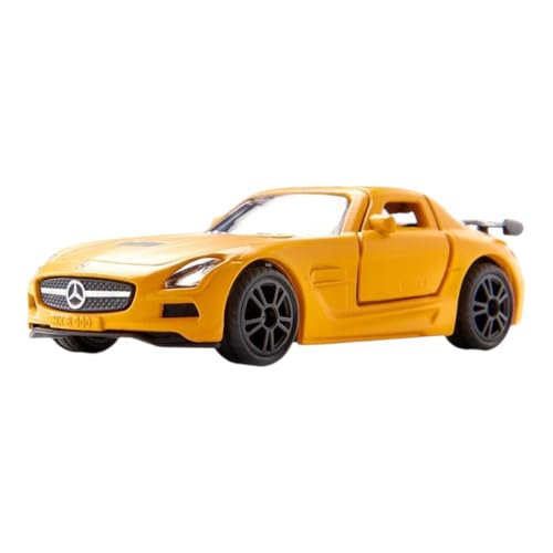 siku 1542, Auto sportiva Mercedes-Benz SLS AMG Black Series, Metallo e Plastica, Arancione, Porte ad ala di gabbiano apribili, Ruote in gomma