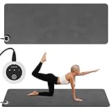 Heating yoga mat, warm yoga pad, more comfortable fitness mat in winter, yoga and meditation bio-mat (Black)