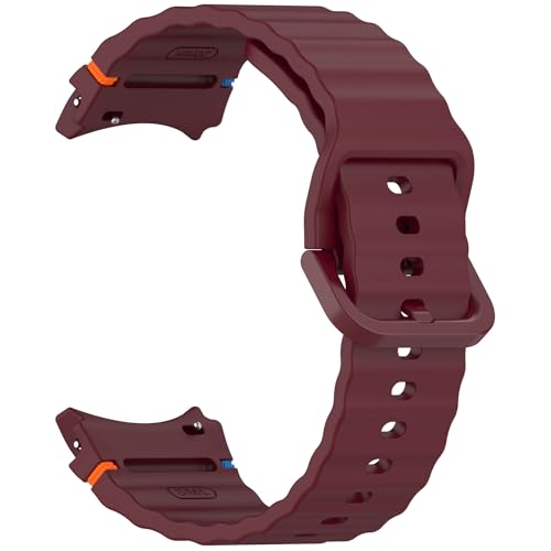 Image of WRIGSS Silicone Strap Compatible with Samsung Galaxy Watch 7 6 5 4 FE Original Style Wavy Smart Watch Straps For Men Women, 40mm 44mm Standard & Classic