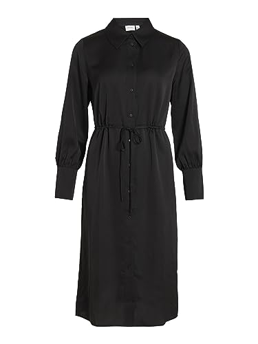 Vila Blusenkleid Damen L/S Shirt Dress - NOOS 14084595,Schwarz,38