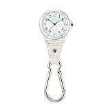 ナースリー シンプルカラビナ蓄光ウォッチ 逆さ文字盤 ナースウォッチ ナースグッズ 看護 医療 ナースグッズ ホワイト 1035268A