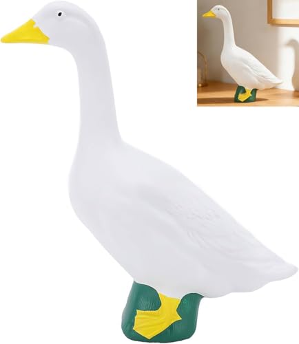 Figura de ganso de resina blanca para escritorio 7 pulg miniatura 1