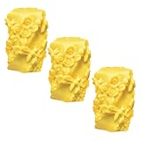 3 Bienenwachskerzen Stumpe 6eck Blumenranke Libelle