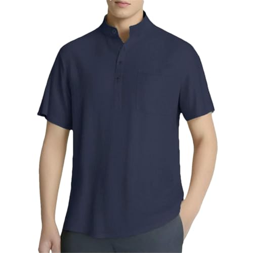 Chemises en coton et lin de qualité supérieure au design Henley épuré
