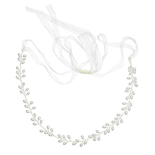 BESPORTBLE Elegant Pearl Bridal Waistband Sash Belt for Wedding Dress Handmade Ribbon and Pearl Accessory Bride Belt for Formal Occasions and Waist Chain