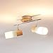 Produktbild Lindby LED Deckenlampe 'Christoph' (Landhaus, Vintage, Rustikal) aus Holz u.a. für Schlafzimmer (2 flammig, E14, A+, inkl. Leuchtmittel) - Deckenleuchte, Wandleuchte, Strahler, Spot, Lampe