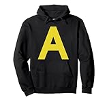 A Designs Unisex Adult Alphabet Graphic Pullover Black Small Hoodie