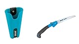 Kit de Serrucho de Poda Plegable y Funda - Modelo 36RKIT1 - Dentado Japonés - Mango Bimaterial, Ergonómico y Antideslizante - Funda Flexible Multiusos - Tamaño 18 cm - Color Azul - Bikain