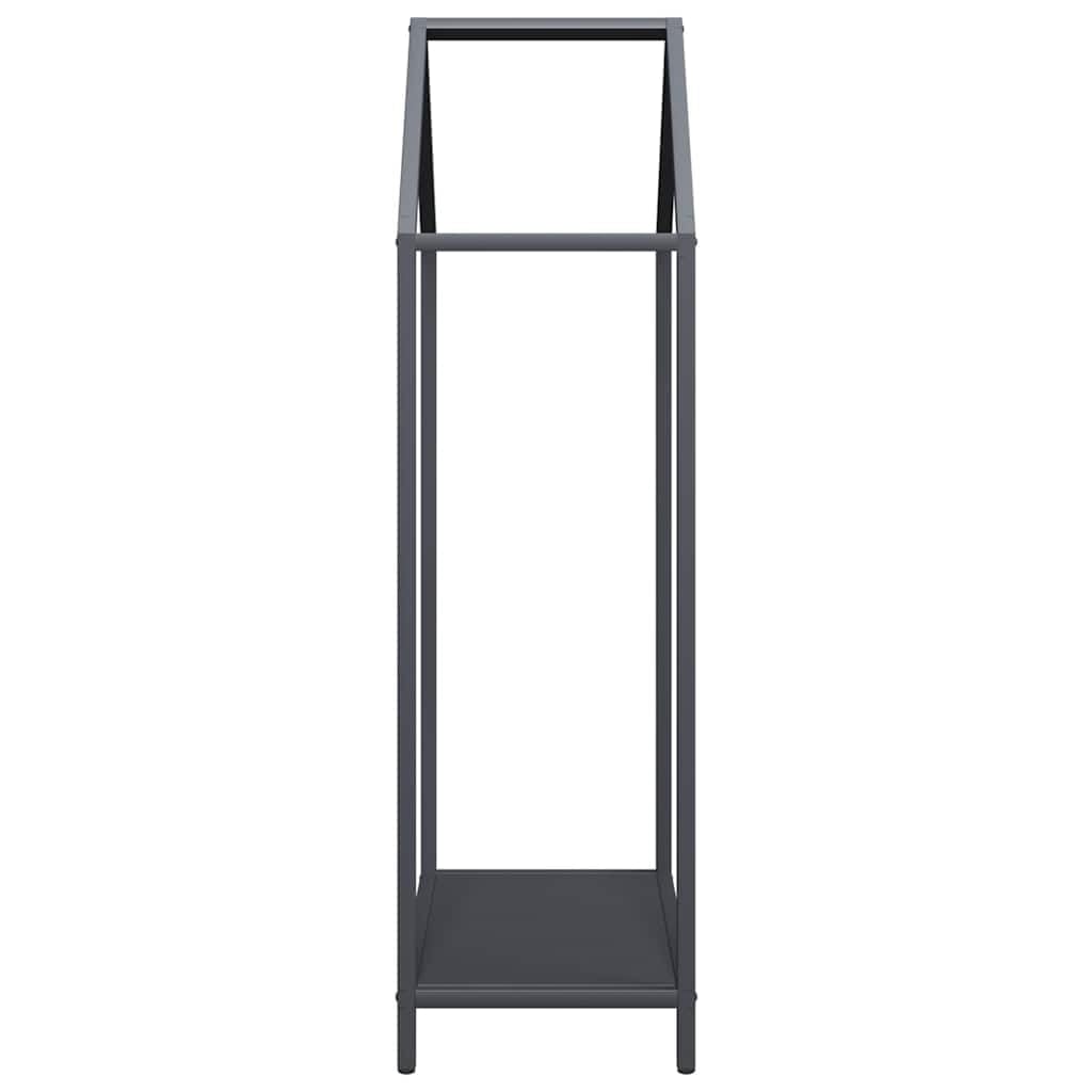 Estantería para leña antracita de acero laminado en frío, 40 x 25 x 90 cm, con 100 kg de capacidad de carga, soporte para leña para interior y exterior, almacenamiento de leña y leña en el
