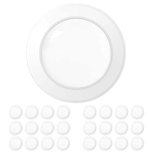 Amico 24 Pack 5/6 Inch LED Disk Lights Dimmable Flush Mount Ceiling Disc Lights 5000K 12W Eqv 110W 1050LM Low Profile Surface Mount Ceiling Light ETL&FCC