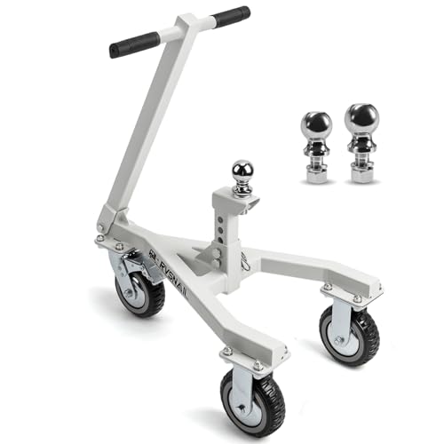 Heavy-Duty Trailer Dolly 20 000 lbs Load 3 500 lbs Tongue Weight 360 Swivel Wheels with Brake 2 & 2-5/16 Hitch Balls Manual Trailer Mover for RV Boat Camper Jet Ski Motorcycle