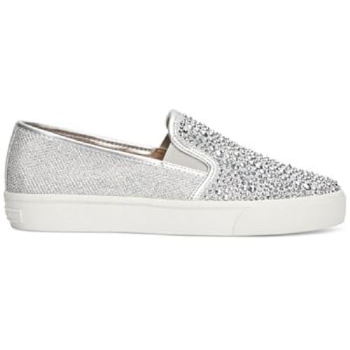 INC Womens Faux Leather Loafer Casual and Fashion Sneakers Silver 5 Medium (B,M)2