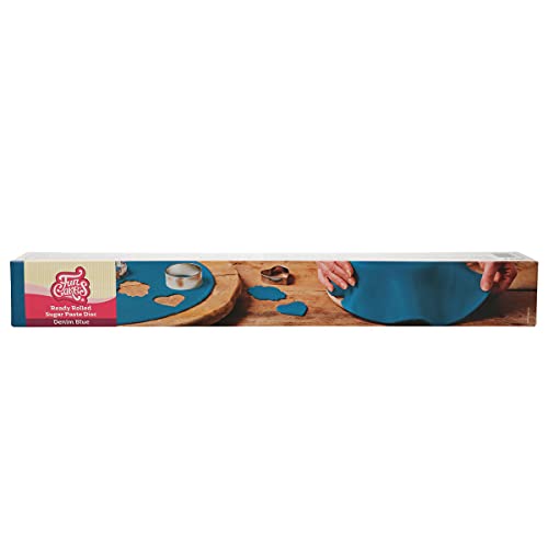 FunCakes Pâte à Sucre Étalée Denim Blue sans gluten 36 cm de rond et 3 mm d'épaisseur 430 g