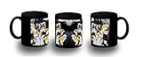 MERCHANDMANIA TAZA COMPLETAMENTE NEGRA bleach ichigo transformaciones personaje black mug.