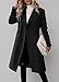 Danedvi Womens Long Double Breasted Coats Lapel Collar Wool Blend Pea Coat Winter Slim Fit Jackets Trench Coat Outwear