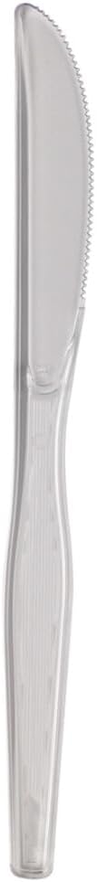 Dixie 7.5" Heavy-Weight Polystyrene Plastic Knives By GP PRO, Clear, 1000 Count, KH017