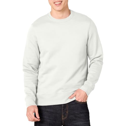 Amazon Essentials Mens Crewneck Fleece Sweatshirt with Ribbing (Available in Big & Tall) Light Grey Large